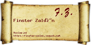 Finster Zalán névjegykártya
