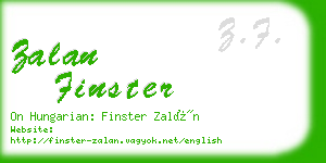 zalan finster business card